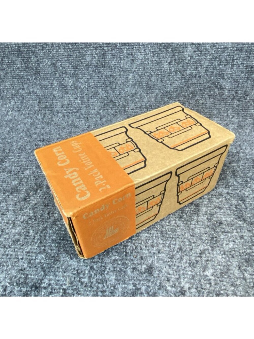 Longaberger Candy Corn 2 Pack Votive Cups Pottery Made in USA - Picture 7 of 8